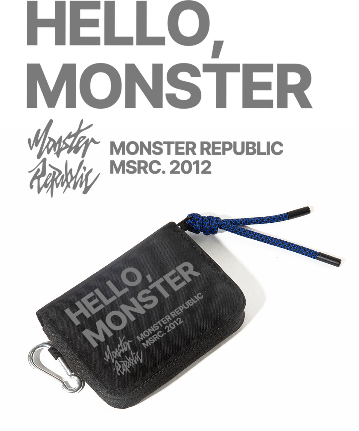몬스터리퍼블릭(MONSTER REPUBLIC) Hello MSRC_여행 코인지갑_카라비너_딥그레이