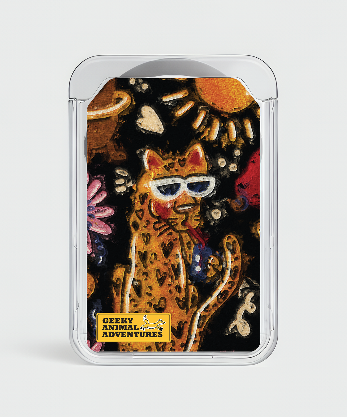 기키(GEEKY) 맥세이프 카드지갑 홀더 Animal Adventures 2장수납 투명카드케이스