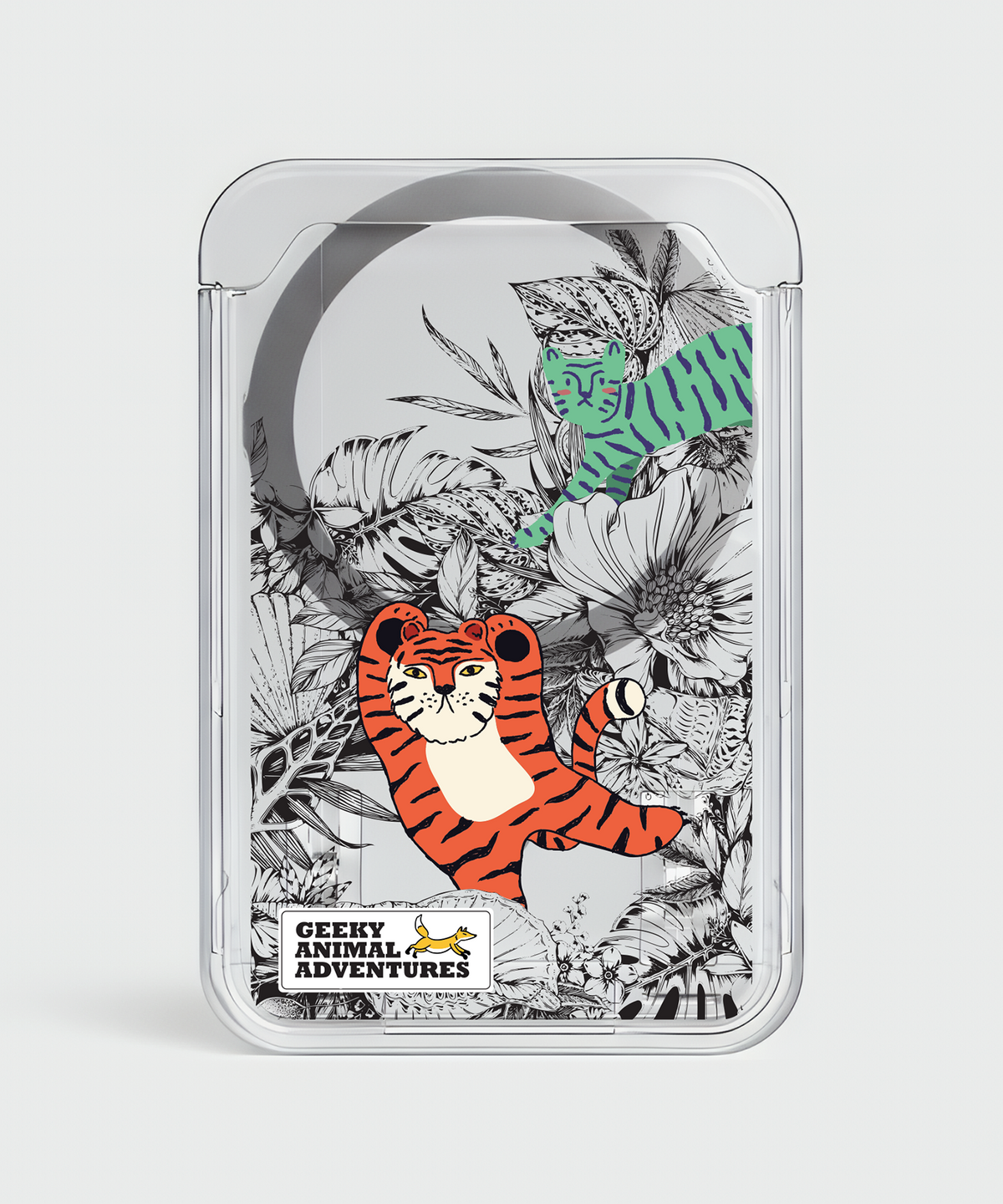 기키(GEEKY) 맥세이프 카드지갑 홀더 Animal Adventures 2장수납 투명카드케이스