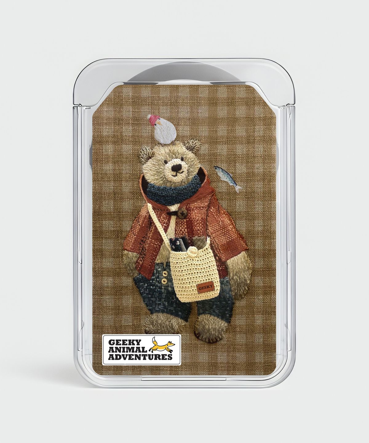 기키(GEEKY) 맥세이프 카드지갑 홀더 Animal Adventures 2장수납 투명카드케이스