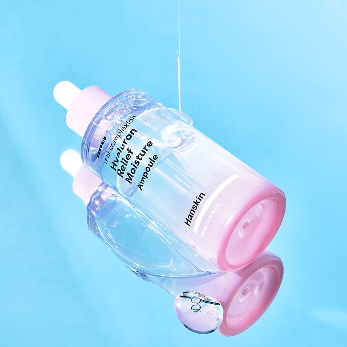 한스킨(HANSKIN) 리얼 컴플렉션 히알루론 릴리프 수분 앰플 100ml 2개