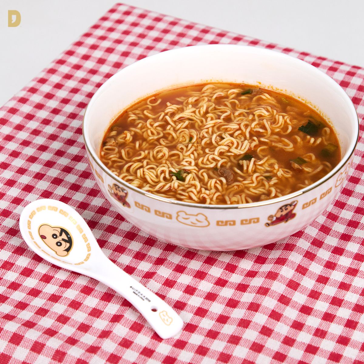 댄꼼마(DANCOMMA) 짱구 블랙팬더 라면 그릇 & 스푼 세트