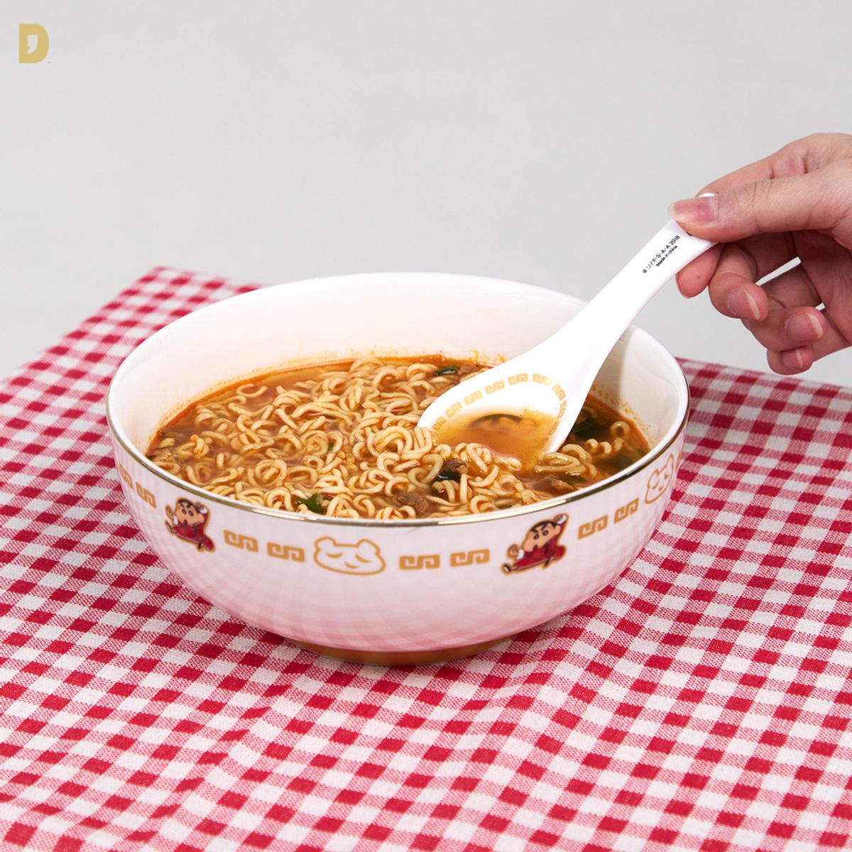 댄꼼마(DANCOMMA) 짱구 블랙팬더 라면 그릇 & 스푼 세트