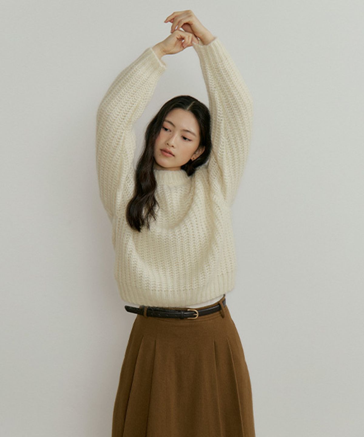 링서울(LINGSEOUL) kid mohair half neck knit-ivory