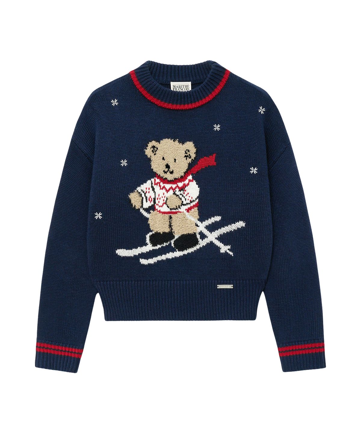 마리떼 프랑소와 저버(MARITHÉ + FRANҪOIS GIRBAUD) W SKI BEAR CROP SWEATER navy