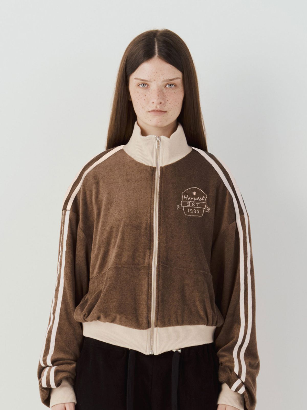 쎄쎄쎄(SETSETSET) HARVEST TRACK TERRY JACKET (BROWN)