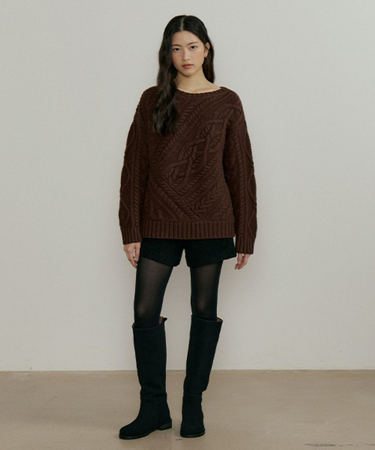 링서울(LINGSEOUL) fishermans knot knit-brown