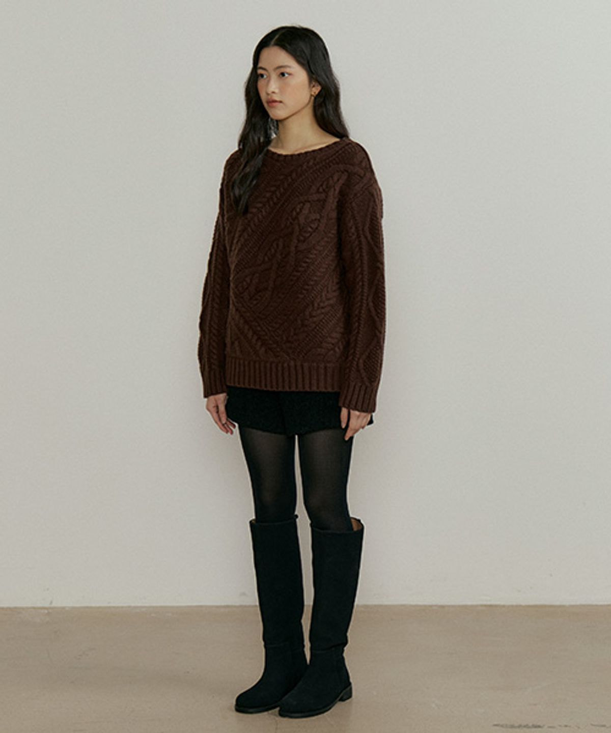 링서울(LINGSEOUL) fishermans knot knit-brown