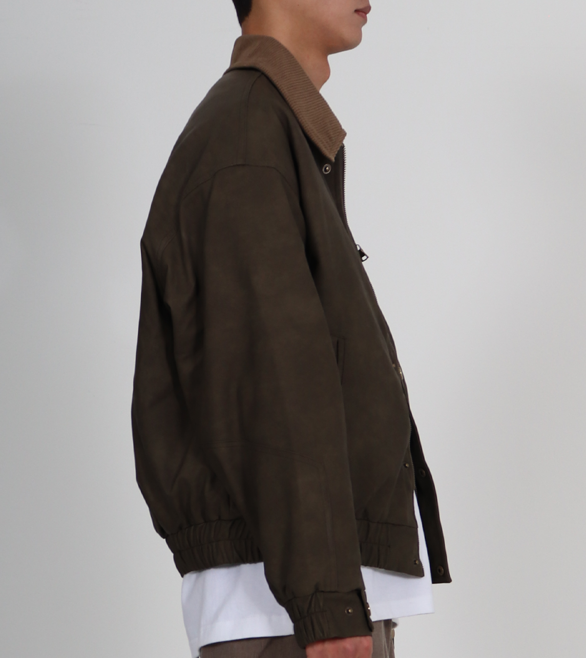 버튼서울(BUTTON SEOUL) 코듀로이 카라 퀄팅 헤비아우터 점퍼 (브라운)