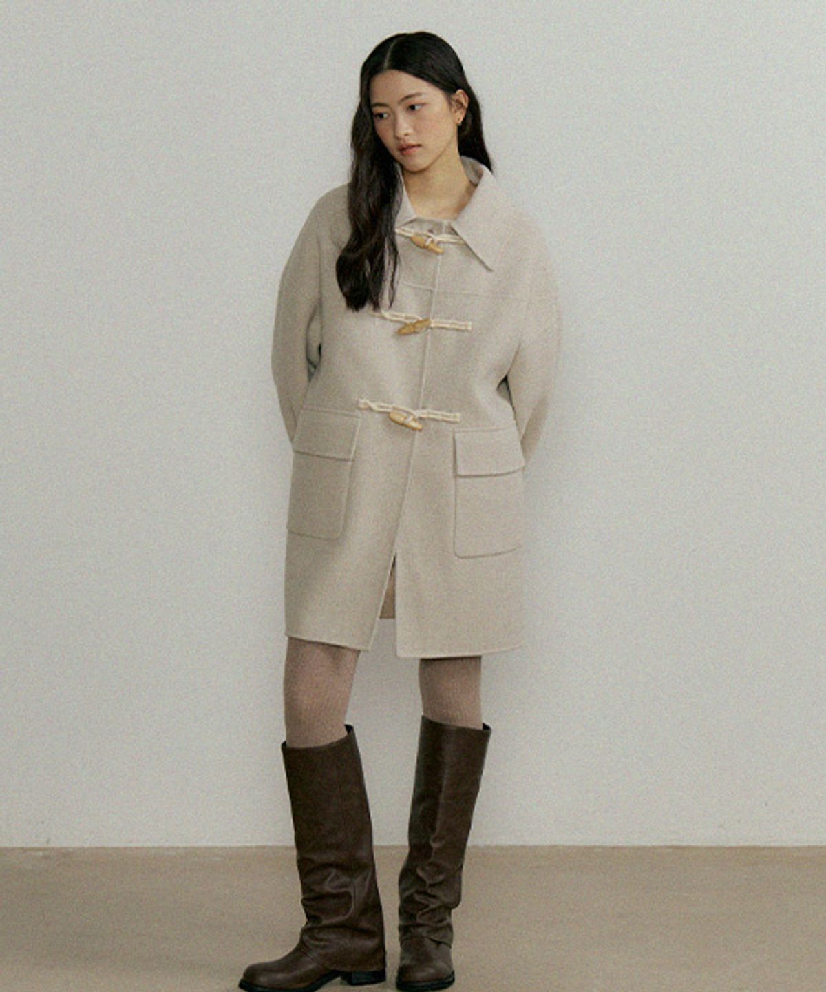 링서울(LINGSEOUL) handmade wool duffle coat-oatmeal