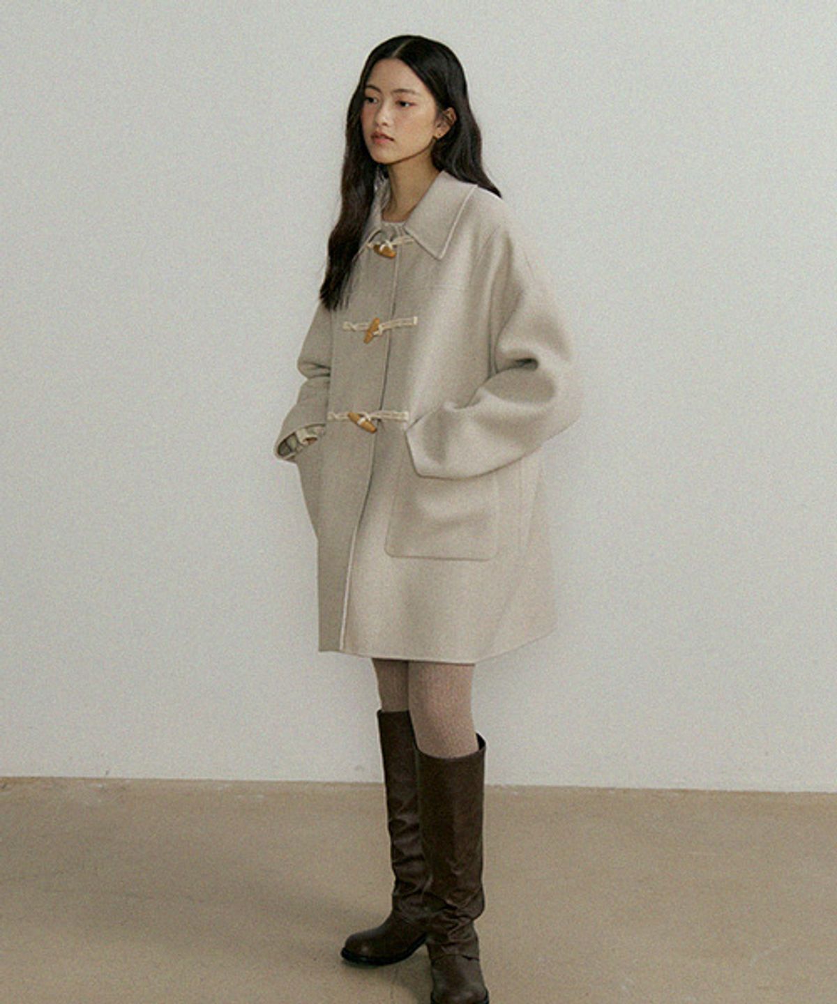 링서울(LINGSEOUL) handmade wool duffle coat-oatmeal