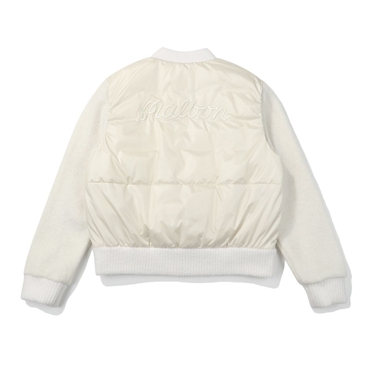 말본 골프(MALBON GOLF) 스퀘어 퀼티드 스웨터 하이브리드 자켓 IVORY (WOMAN)