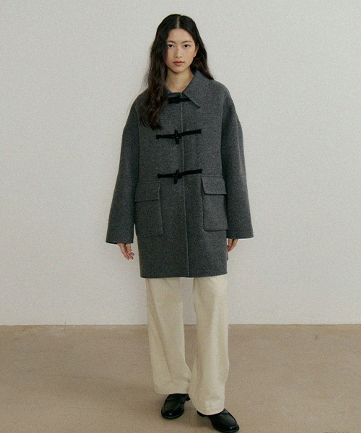 링서울(LINGSEOUL) handmade wool duffle coat-charcoal