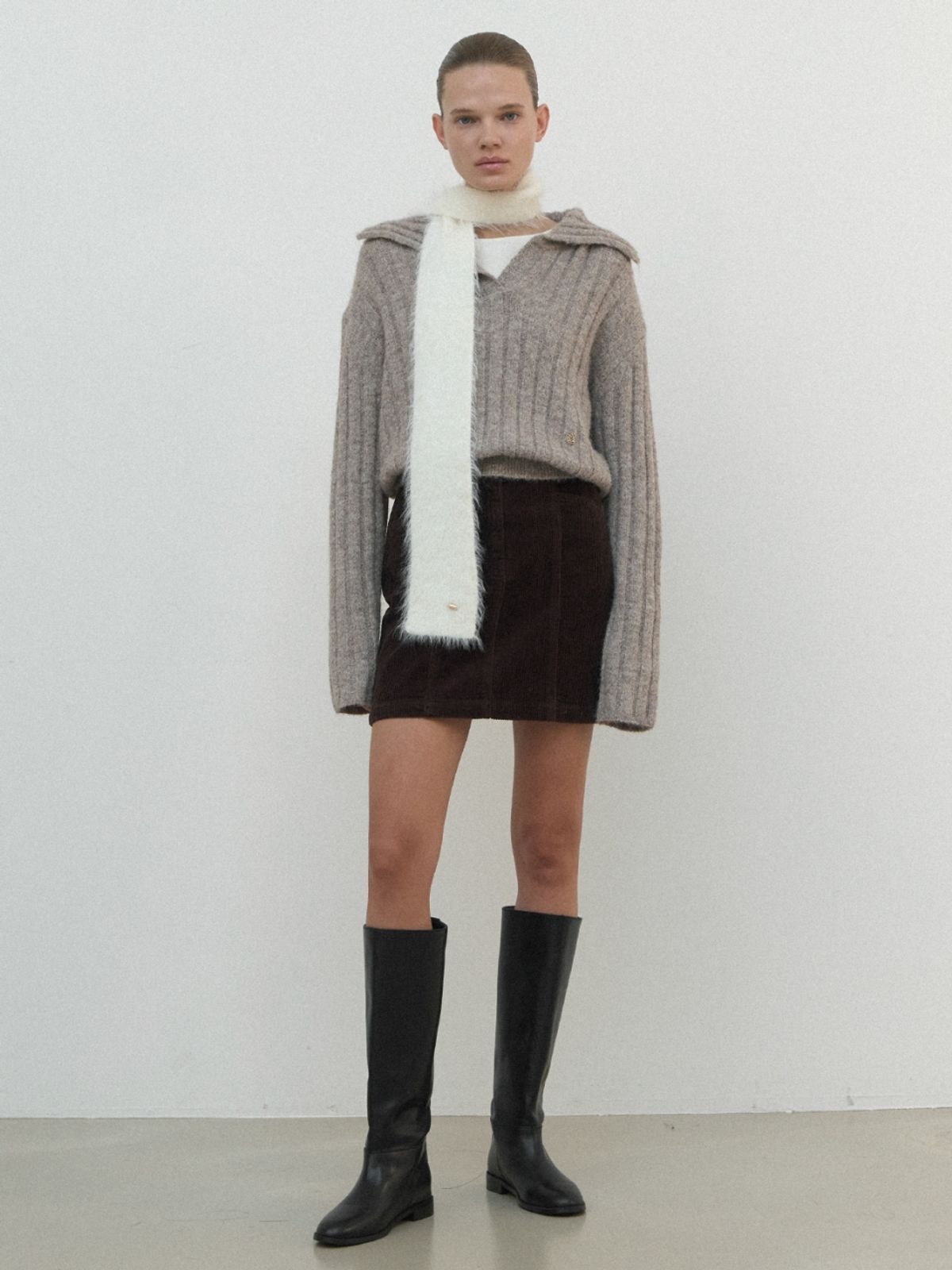 아틀리에 나인(ATELIER NAIN) KYRA HAIRY MELANGE KNIT(T-6955)
