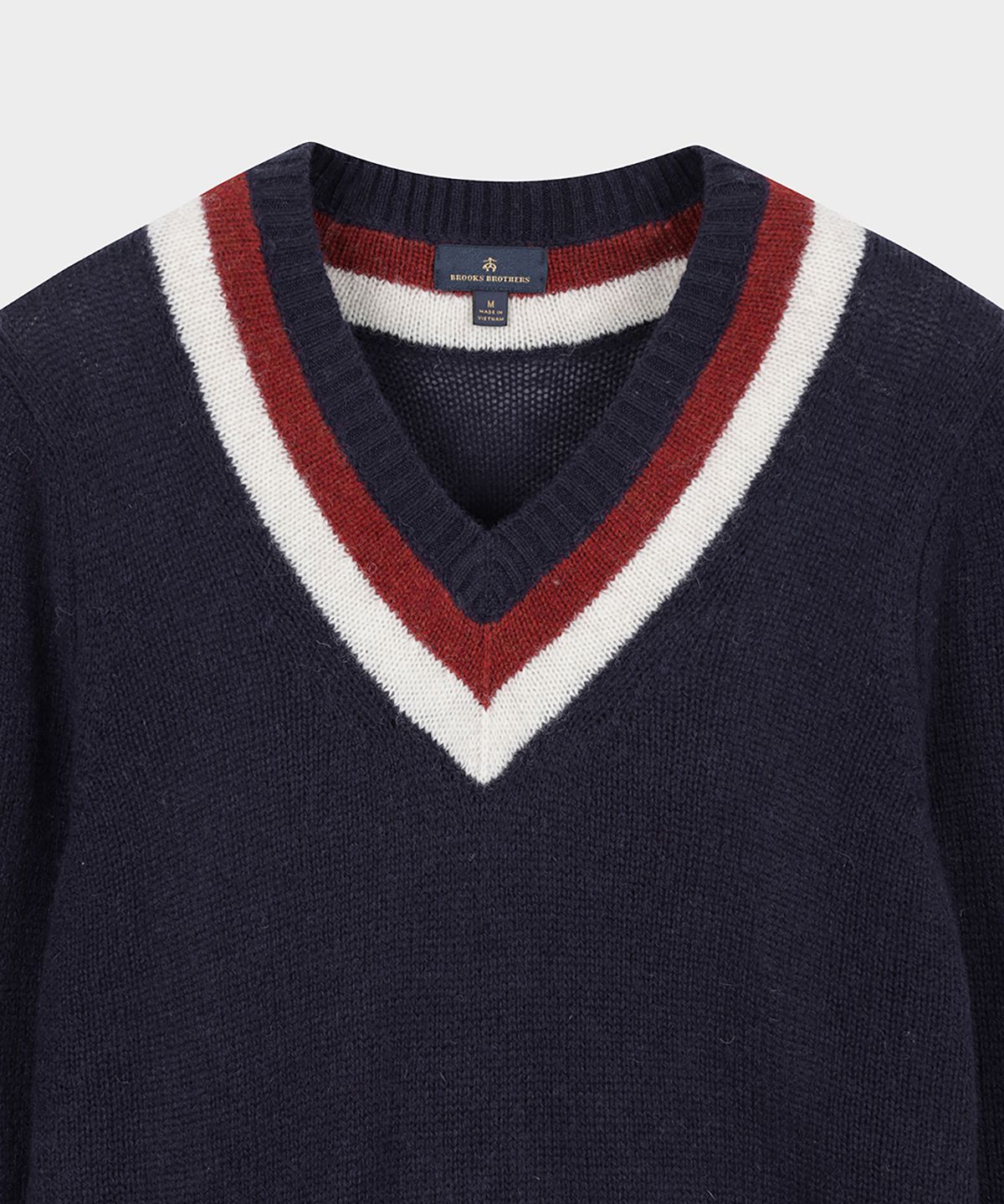 브룩스 브라더스(BROOKS BROTHERS) 테니스 V넥 스웨터 (네이비) (BBWNMF4522QEF)