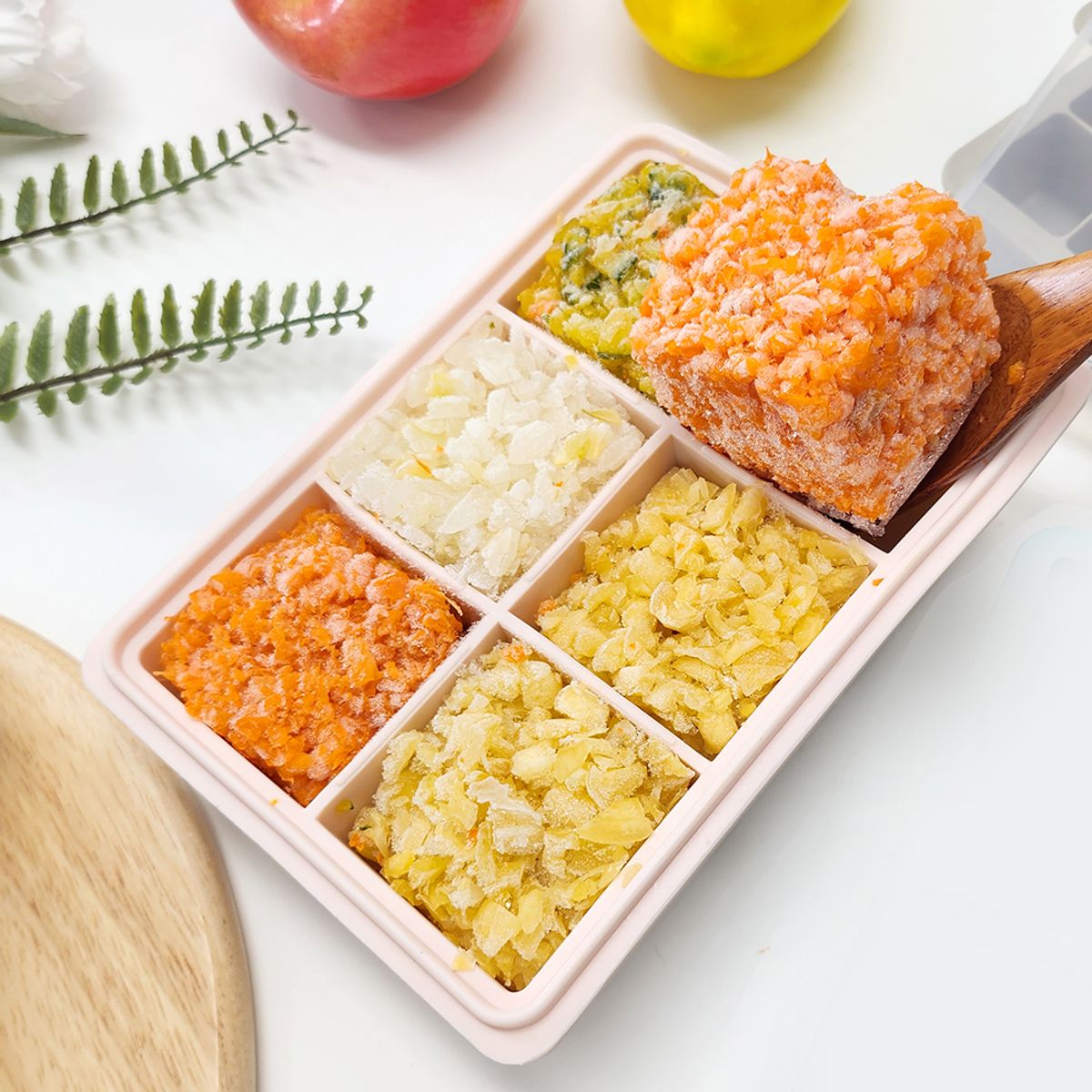키친구(KITCHENGU) 실리콘 깊은 사각 이유식 큐브 6구 얼음틀