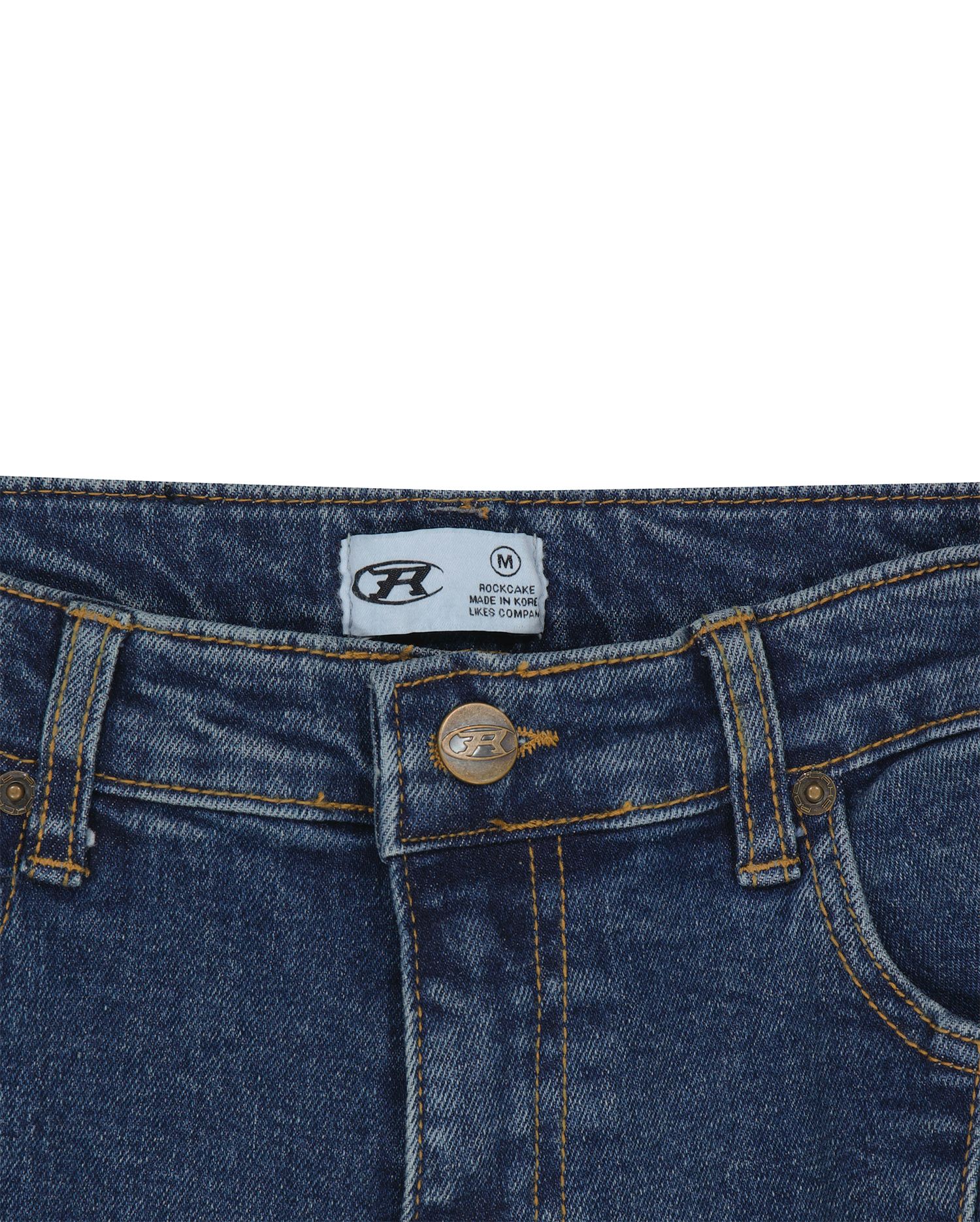 MUSINSA | ROCKCAKE Cargo Bootcut Jeans - Deep Blue