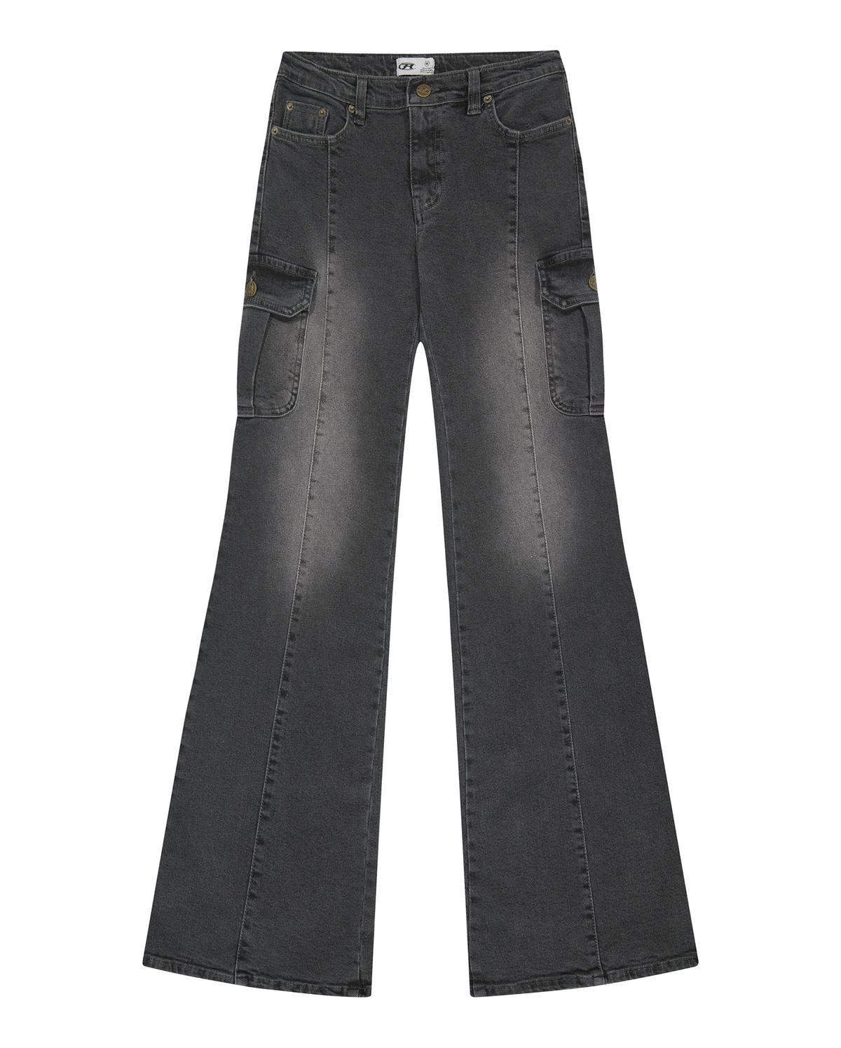 락케이크(ROCKCAKE) Cargo Bootcut Jeans - Black