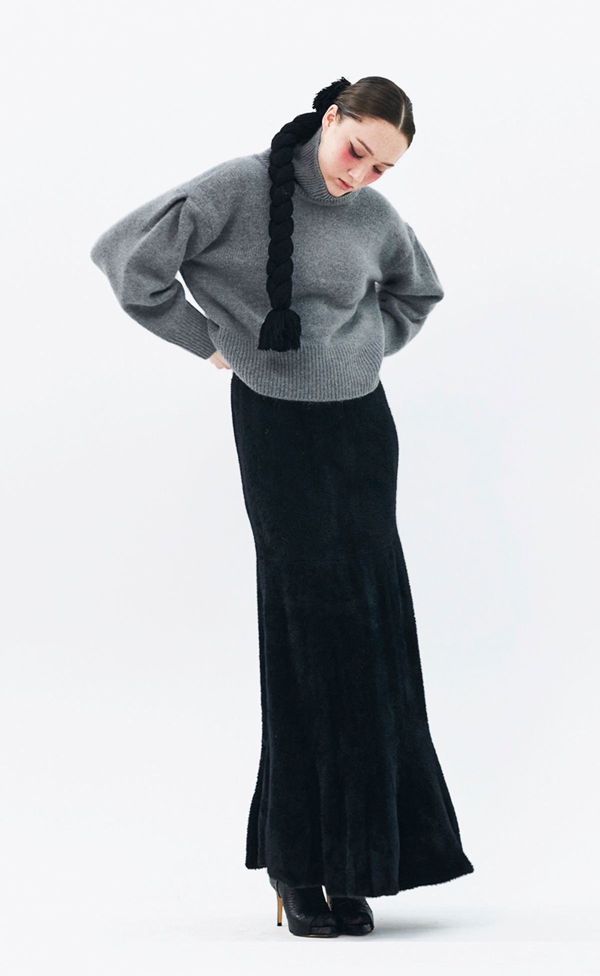 로희어패럴(ROHEE APPAREL) 베이베 알파카 블랜드 터틀넥 / M.그레이
