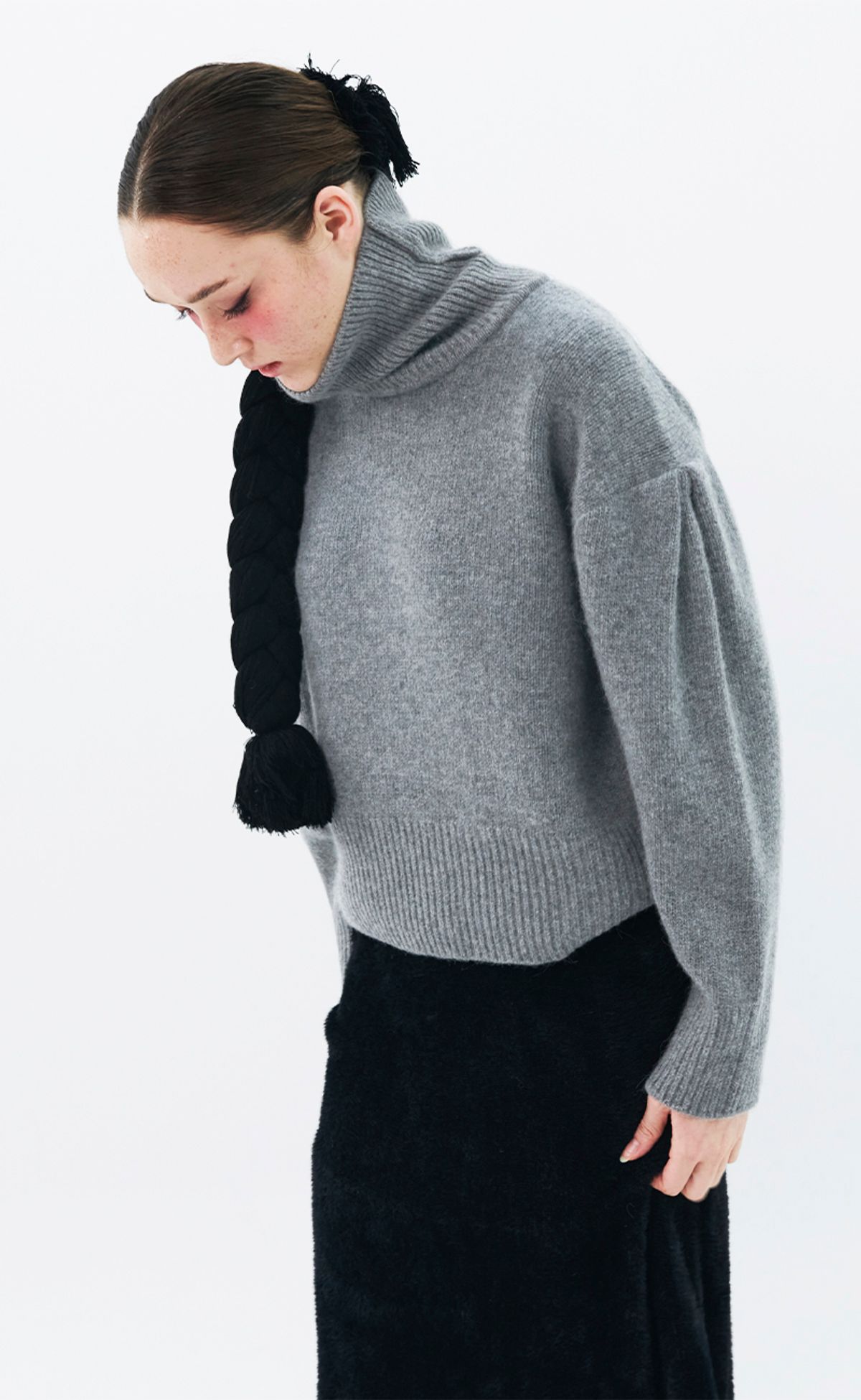로희어패럴(ROHEE APPAREL) 베이베 알파카 블랜드 터틀넥 / M.그레이
