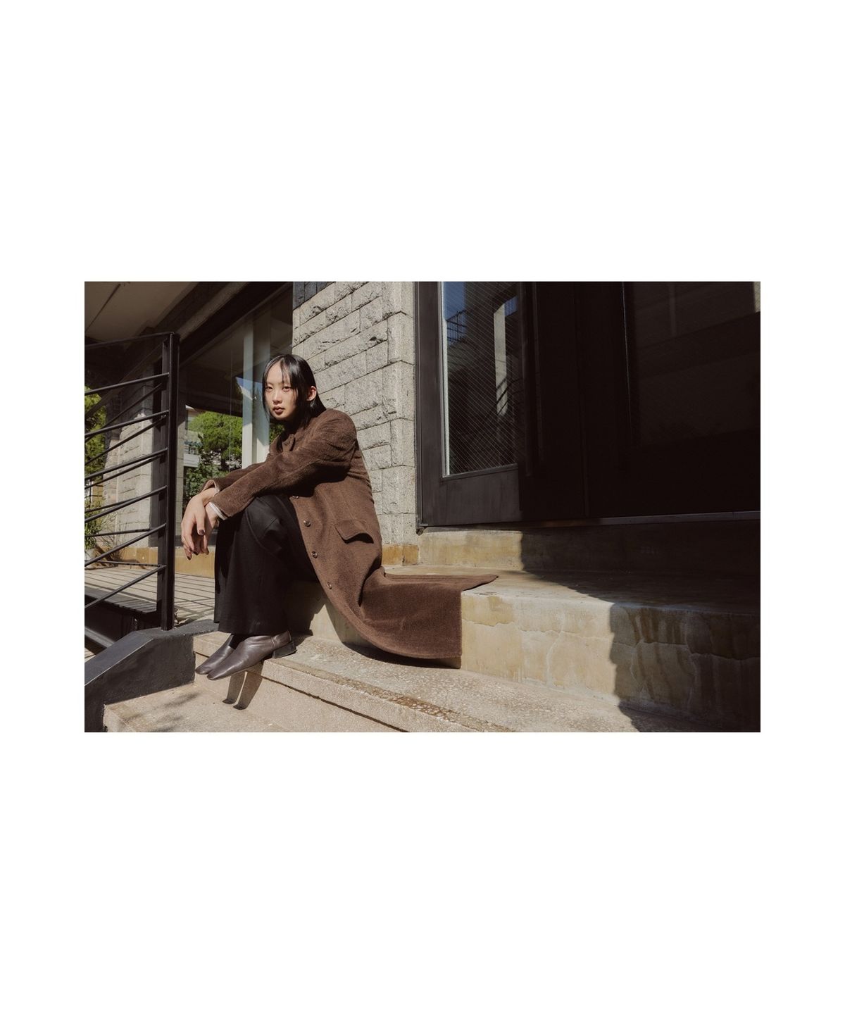 유스(YOUTH) Single Breasted Coat - Dark Brown