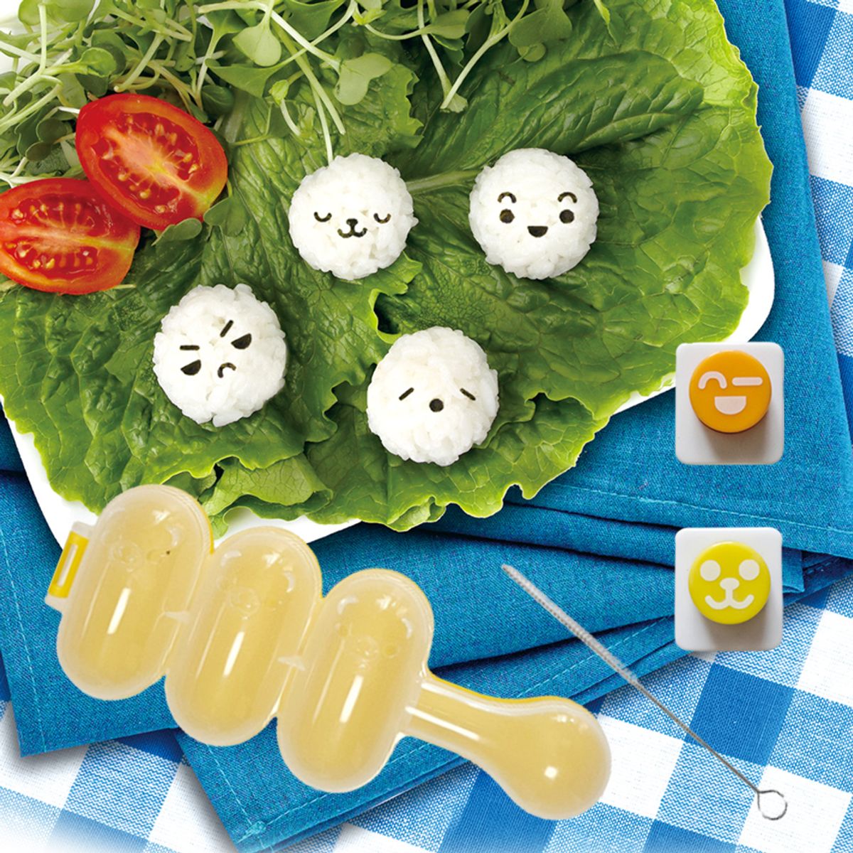 키친구(KITCHENGU) 흔들이 주먹밥틀 도시락 미니 김펀칭기 세트
