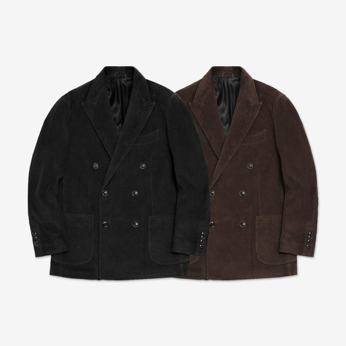 솔티(SORTIE) 6B Corduroy Washed Double Jacket (Brown)