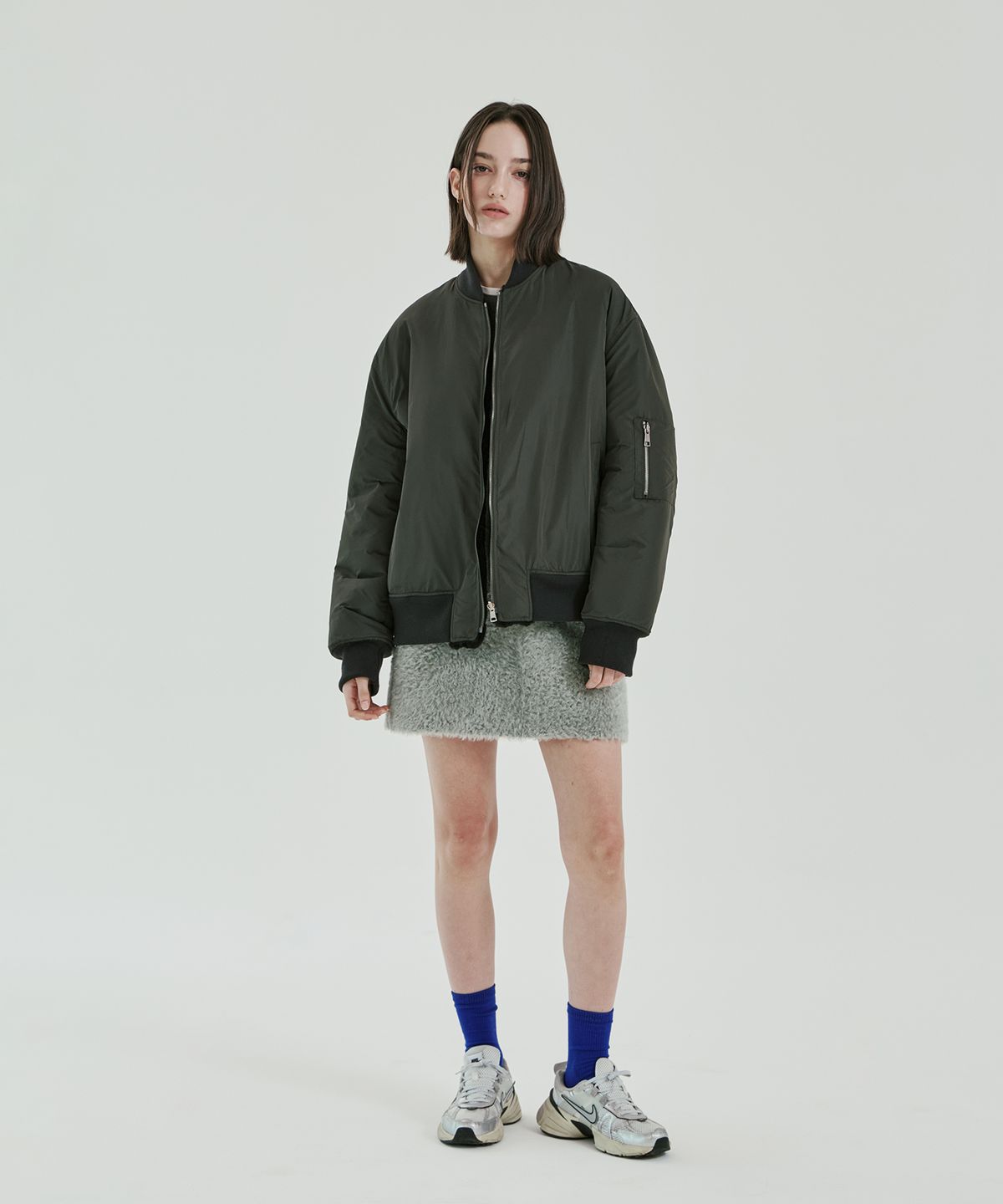 핀블랙(PINBLACK) 리버시블 무스탕 블루종 점퍼