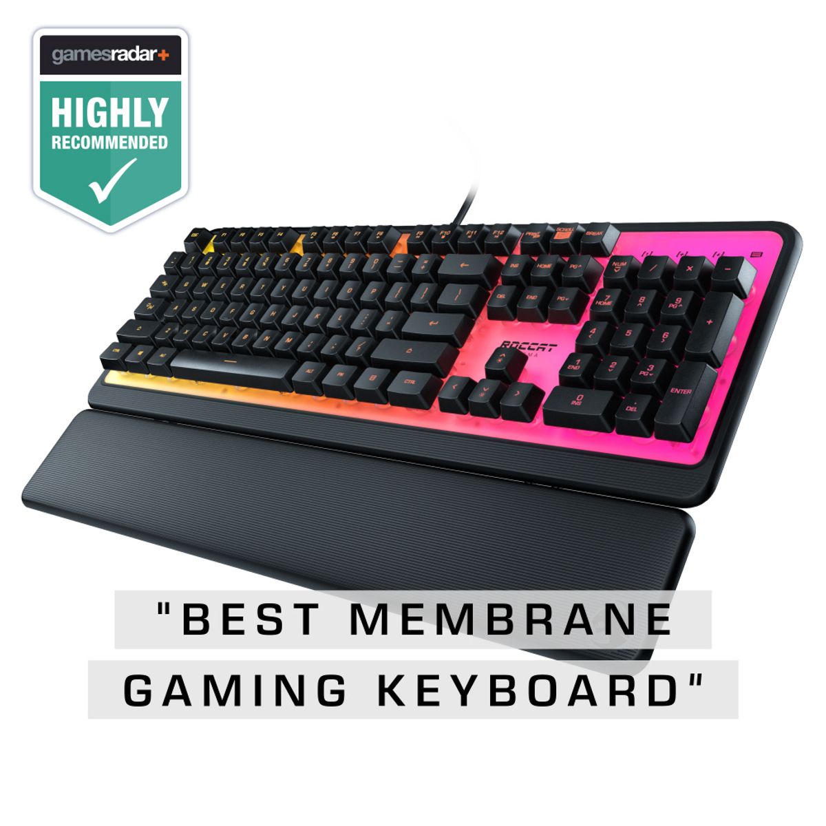 로캣(ROCCAT) 마그마 Magma 저소음 멤브레인 RGB 게이밍 키보드 (영문 자판)