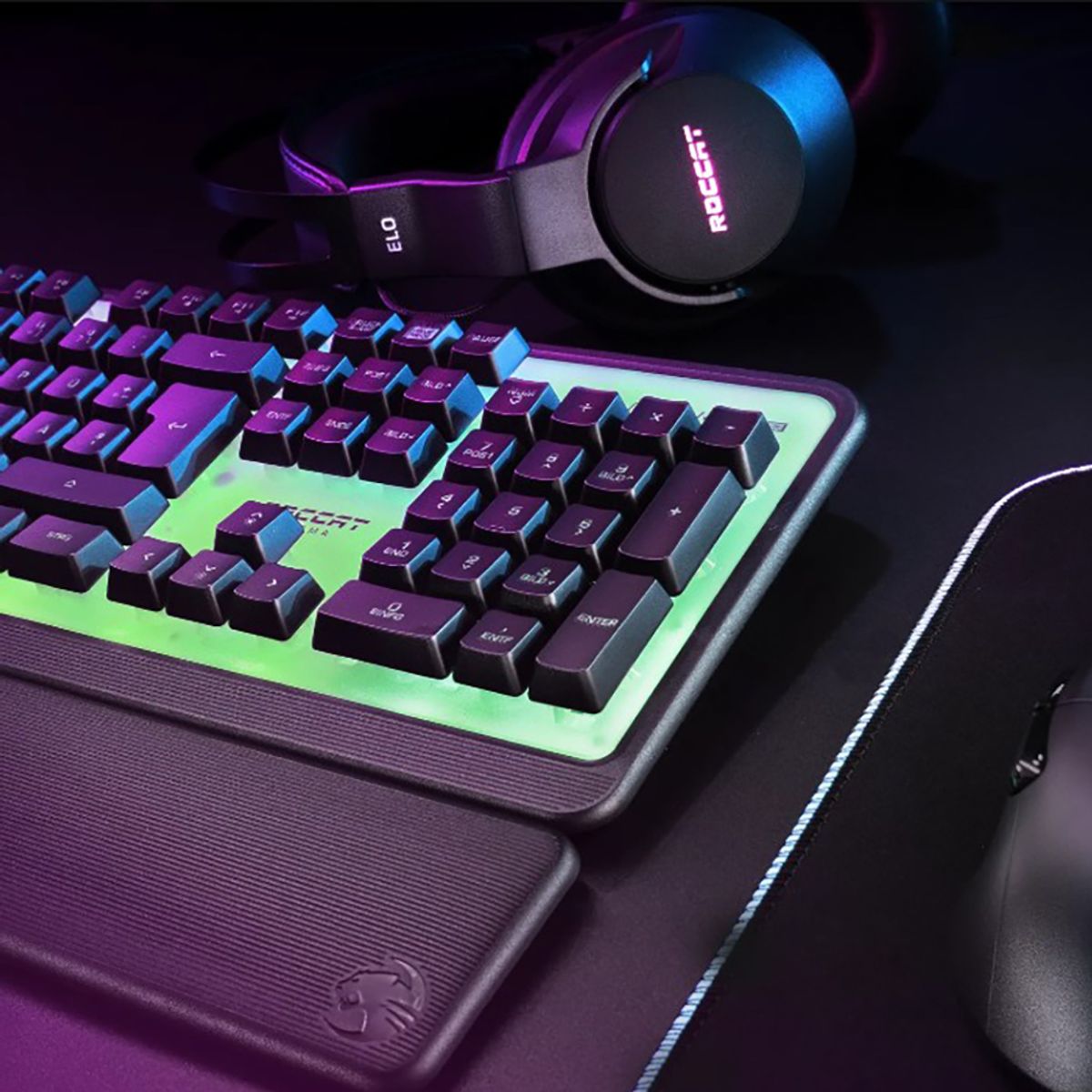 로캣(ROCCAT) 마그마 Magma 저소음 멤브레인 RGB 게이밍 키보드 (영문 자판)