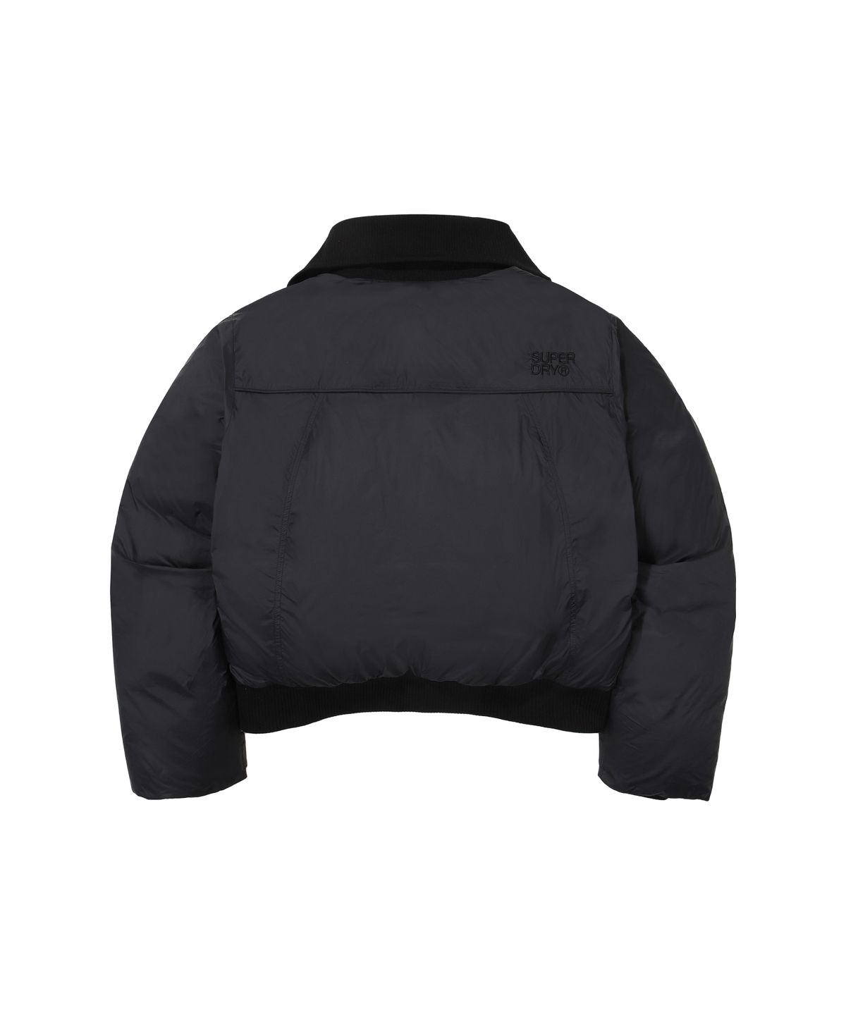 슈퍼드라이(SUPERDRY) W 카라 덕다운 숏패딩 블랙