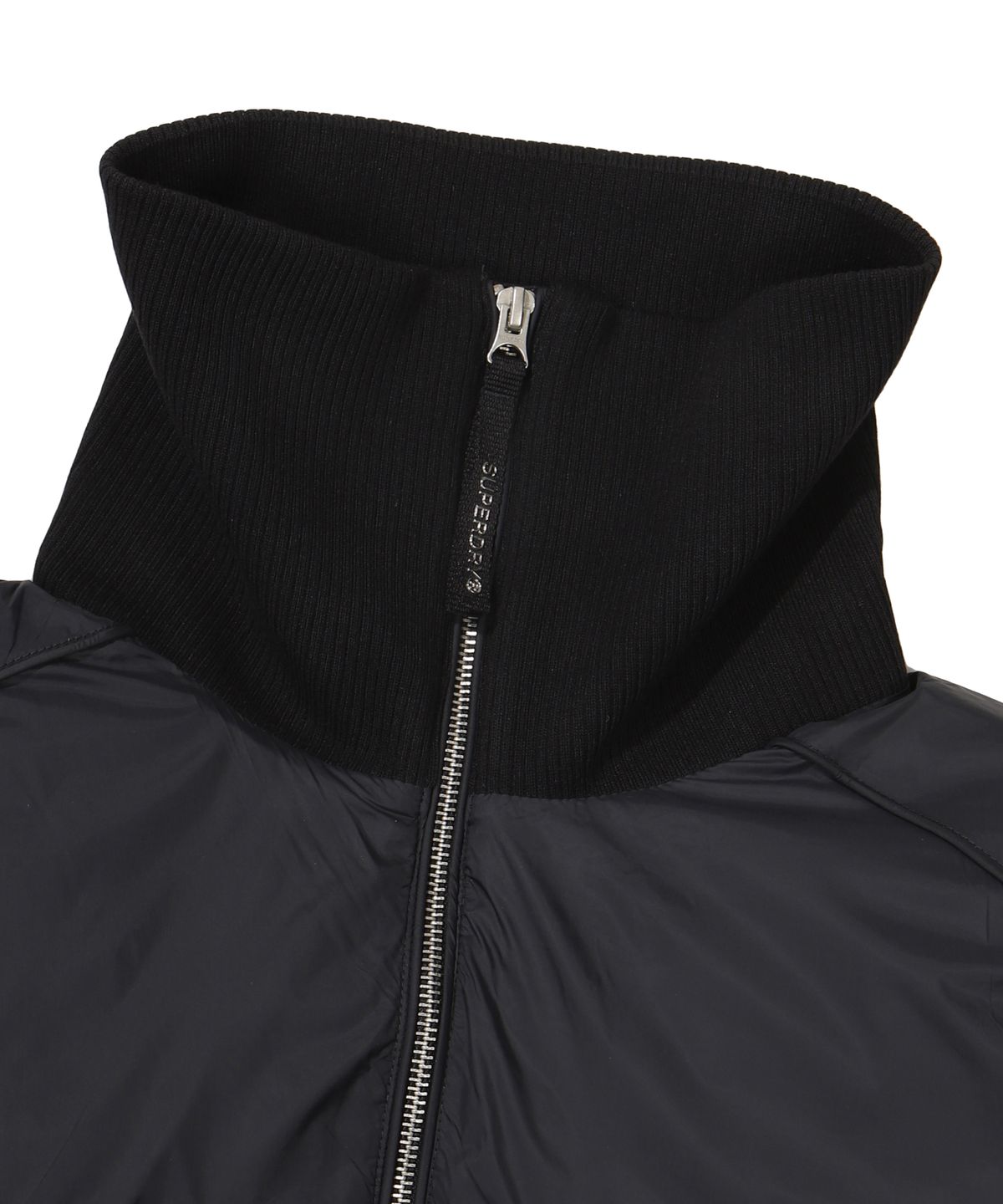 슈퍼드라이(SUPERDRY) W 카라 덕다운 숏패딩 블랙