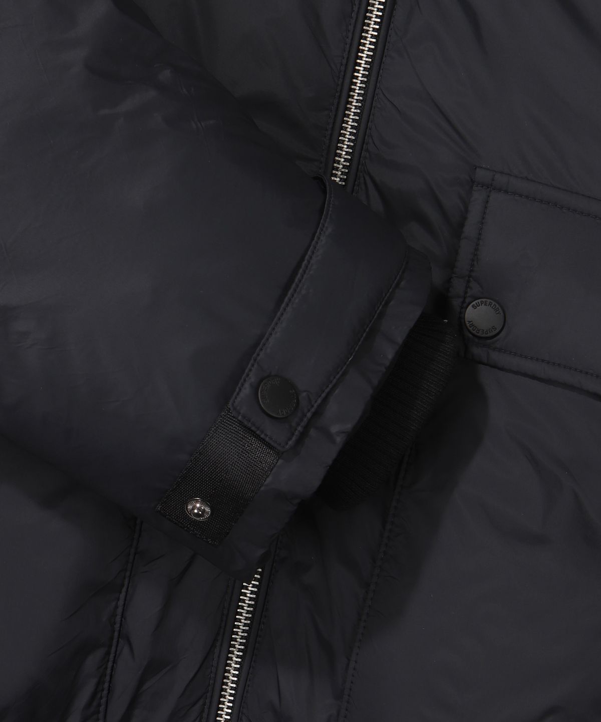 슈퍼드라이(SUPERDRY) W 카라 덕다운 숏패딩 블랙