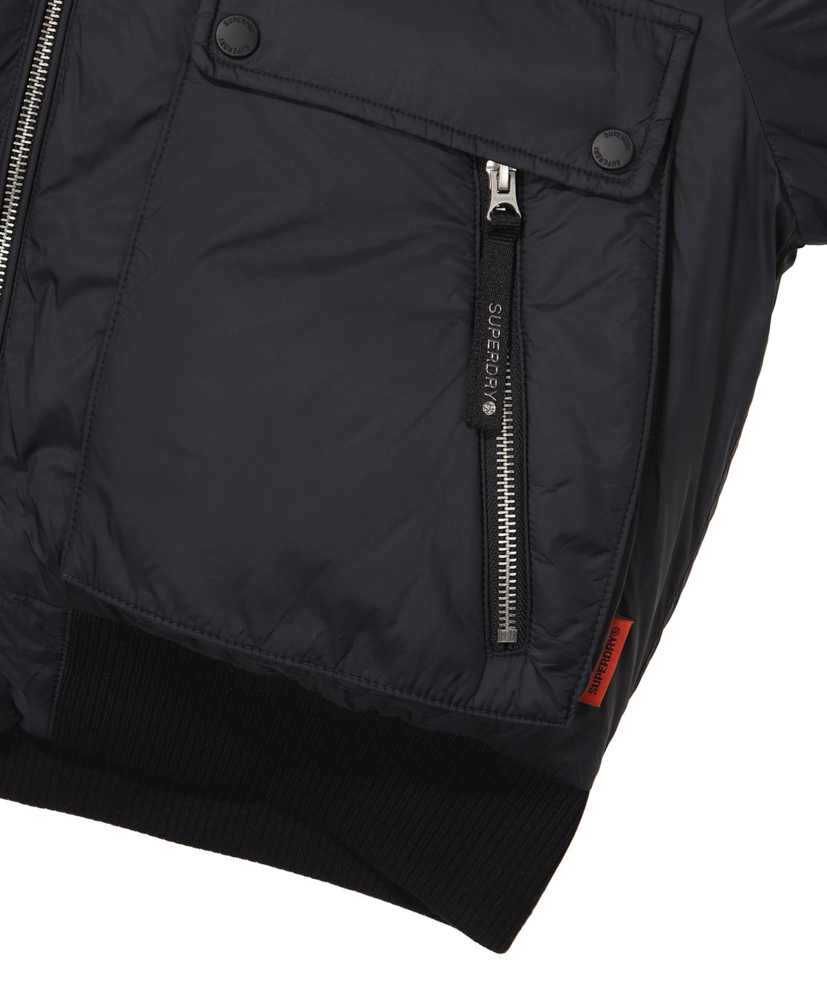 슈퍼드라이(SUPERDRY) W 카라 덕다운 숏패딩 블랙