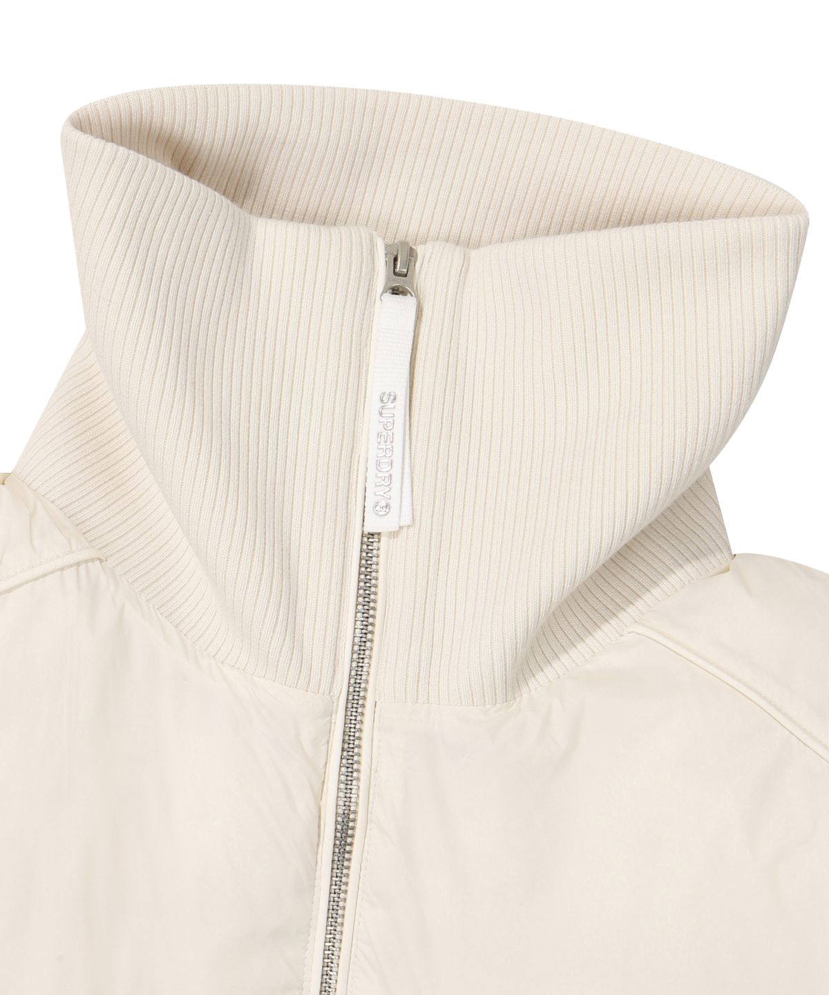 슈퍼드라이(SUPERDRY) W 카라 덕다운 숏패딩 아이보리