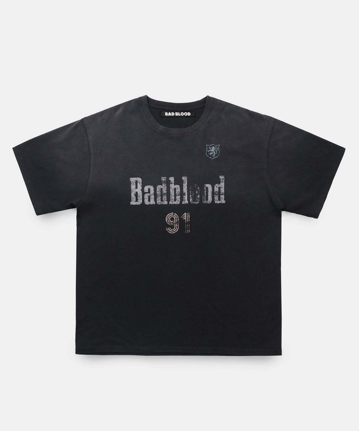 배드블러드(BADBLOOD) 선 페이디드2 1/2 티셔츠 - 블랙