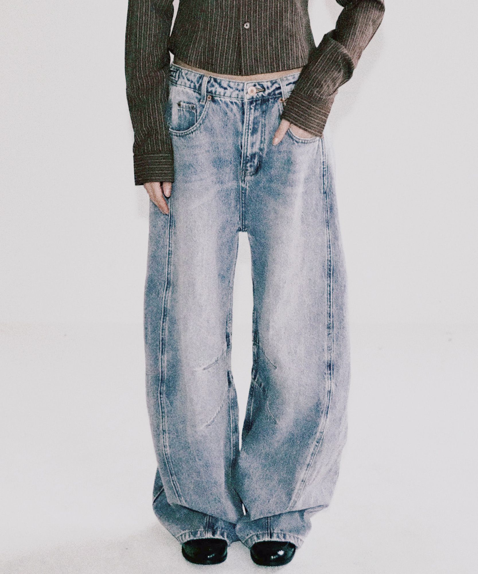 【BADBLOOD】Charlie Barrel Jeans - Mid Blue MUSINSA | BADBLOOD Charlie Barrel jeans - Light Blue