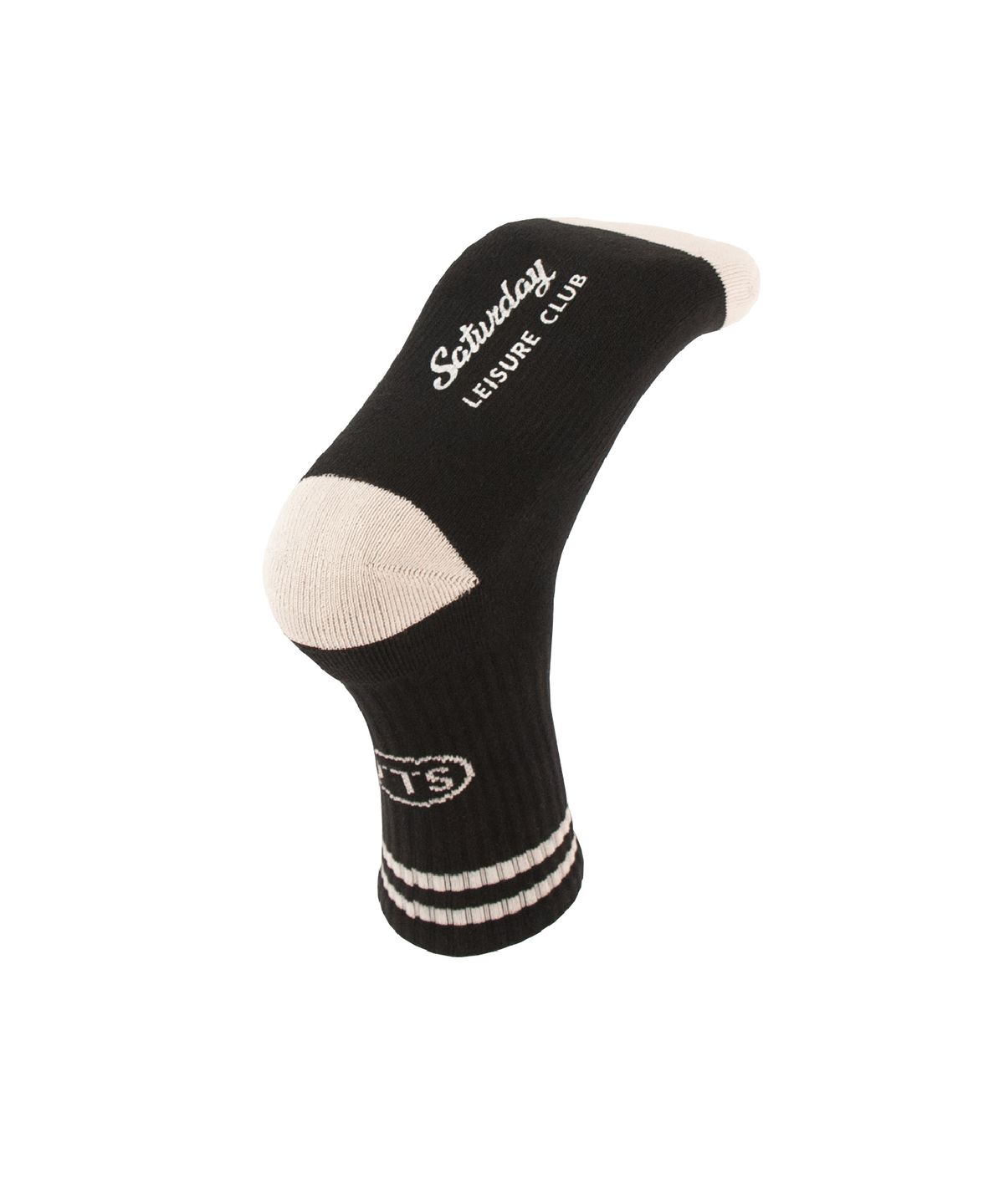 세러데이 레저 클럽(SATURDAY LEISURE CLUB) Leisure Stripe Socks - Black & Ivory