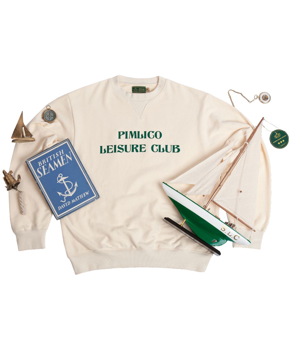 세러데이 레저 클럽(SATURDAY LEISURE CLUB) Pimlico Leisure Club Logo Leisure Sweatshirt(Unisex) - Ivory