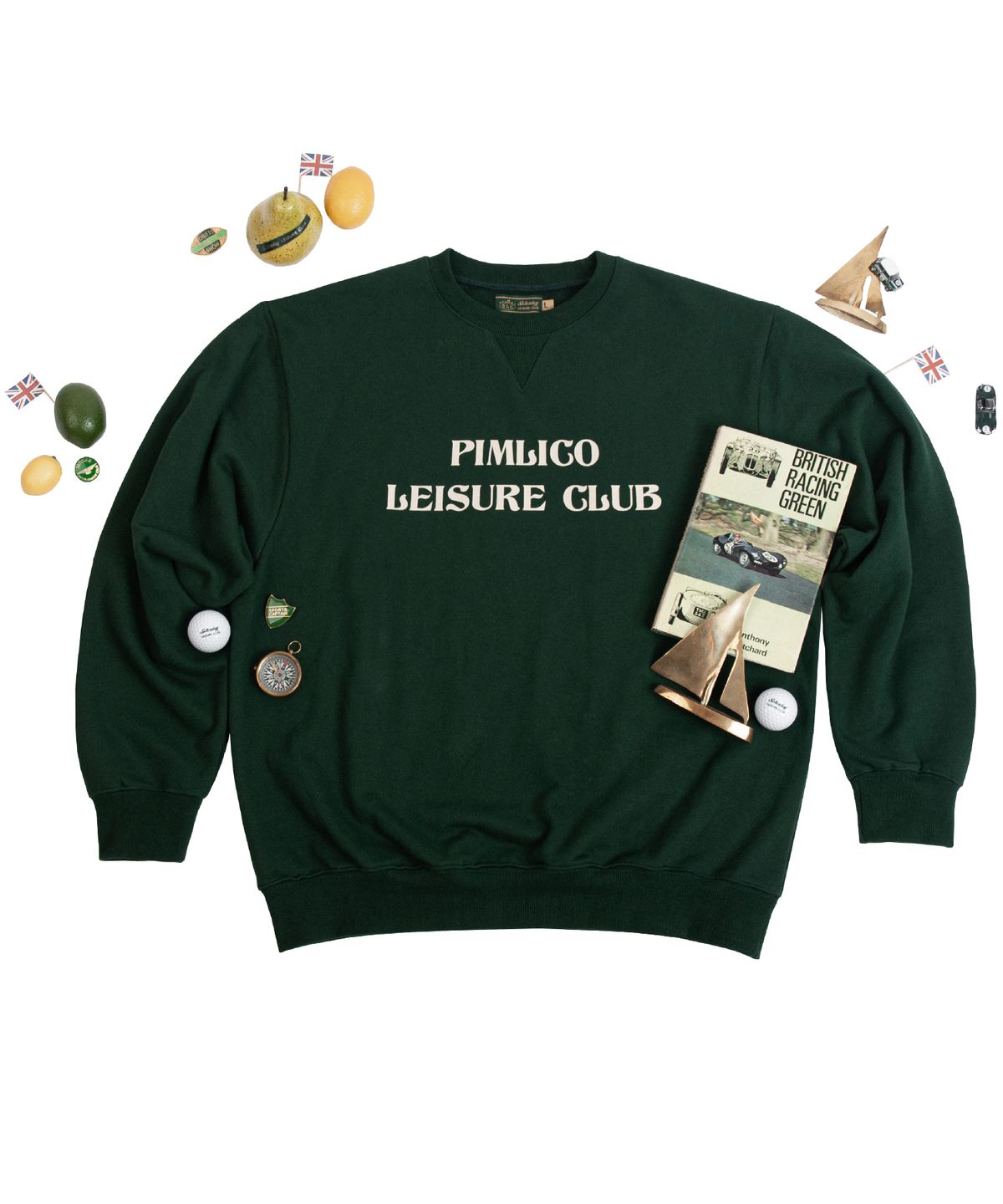 세러데이 레저 클럽(SATURDAY LEISURE CLUB) Pimlico Leisure Club Logo Leisure Sweatshirt(Unisex) - Green