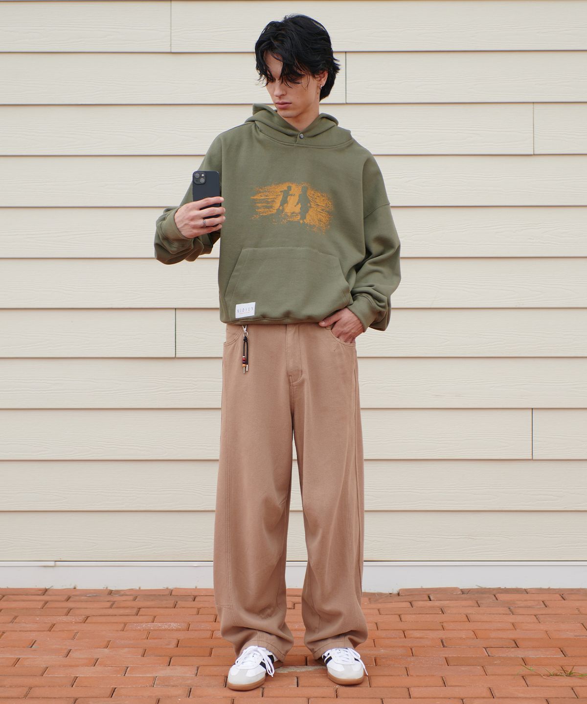미드선(MIDSUN) Oceans Hoodie-Olive Green