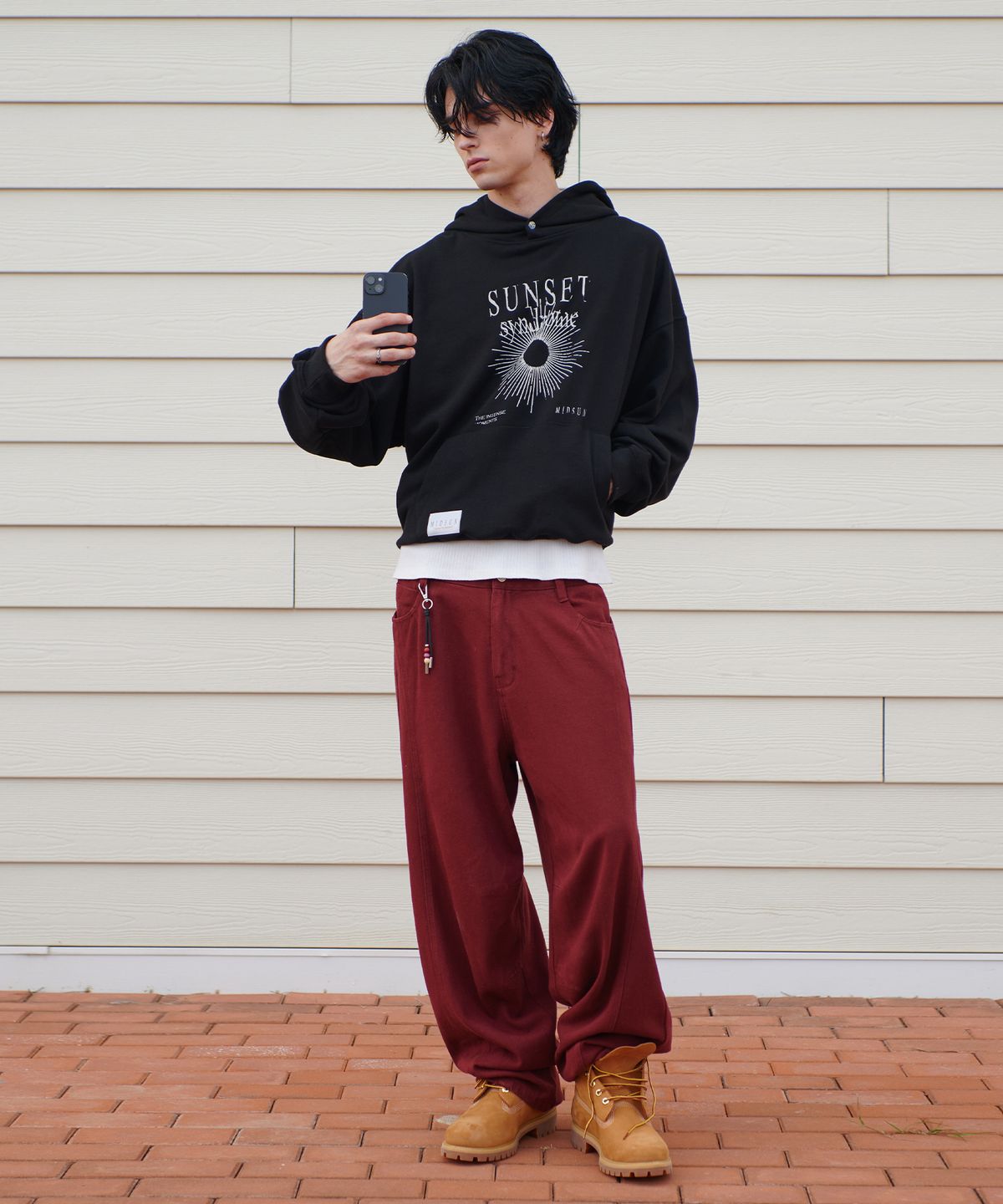 미드선(MIDSUN) Sunset Hoodie-Black