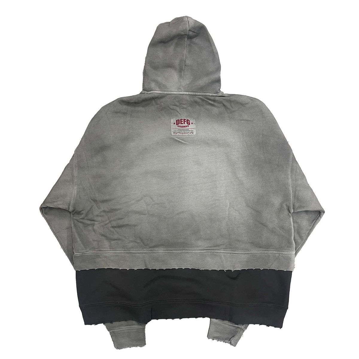 데프가먼츠(DEFGARMENTS) 레이어드 데프 프린팅 후드[라이트그레이]