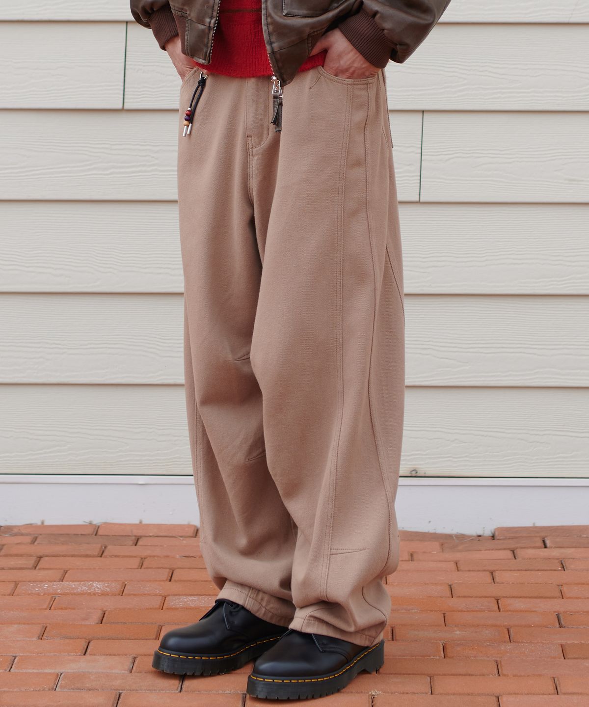 미드선(MIDSUN) Infusion Dart Curved Pants-Beige