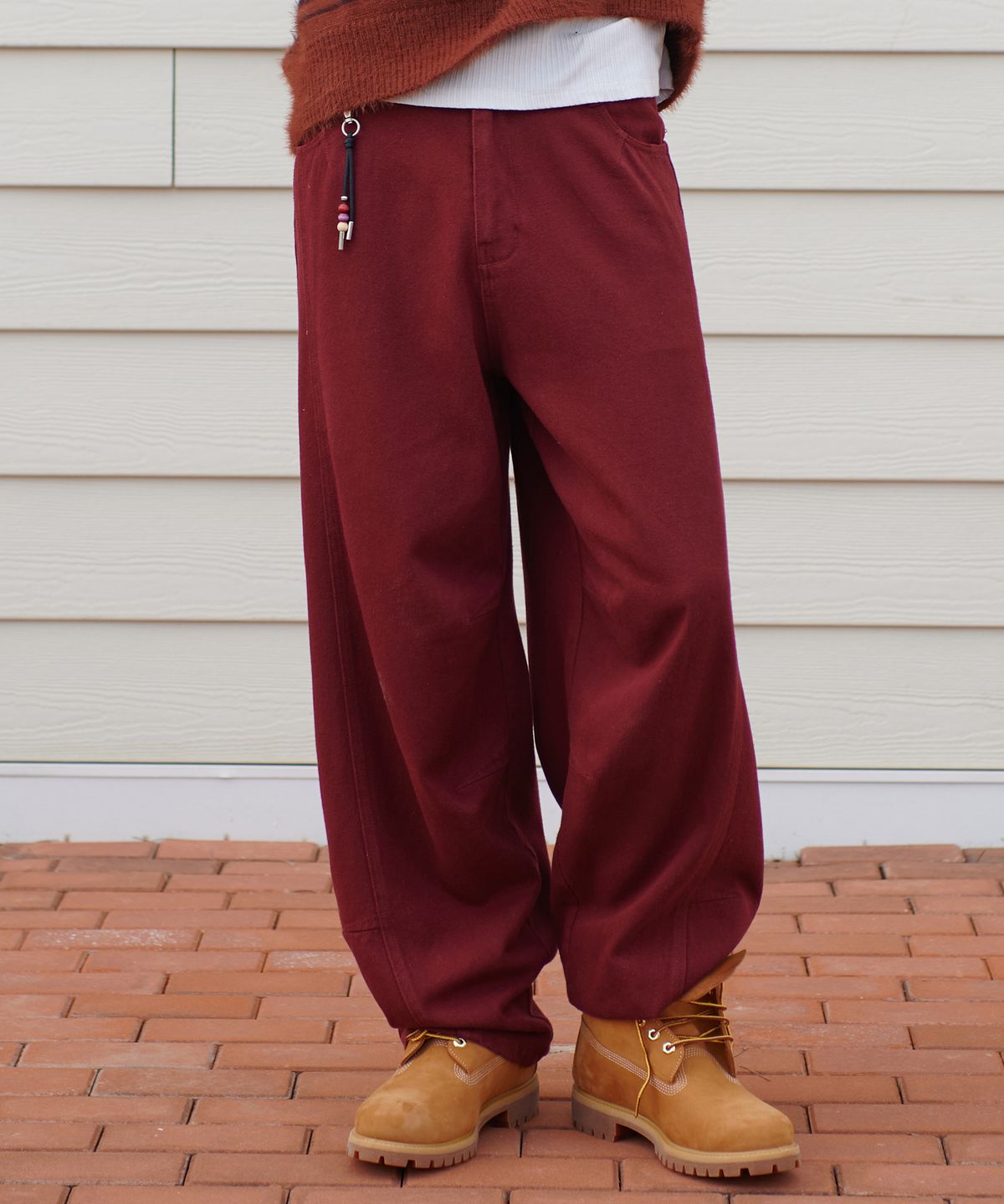 미드선(MIDSUN) Infusion Dart Curved Pants-Burgundy