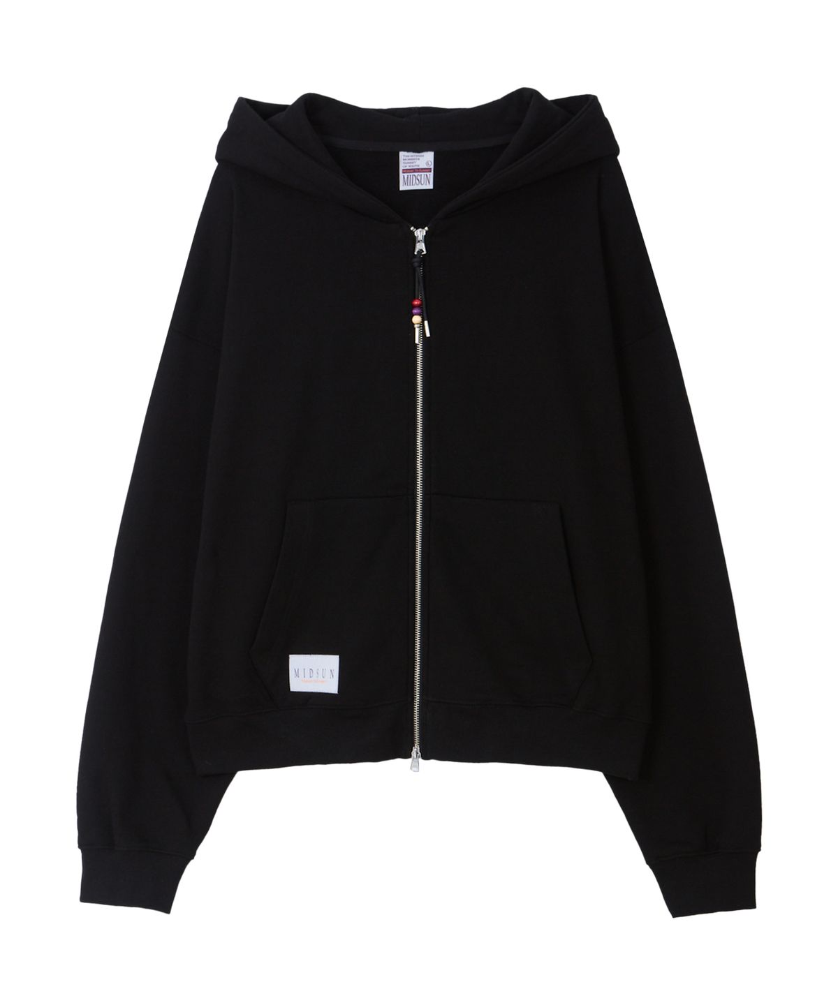 미드선(MIDSUN) Crop Hoodie Zip-up-Black