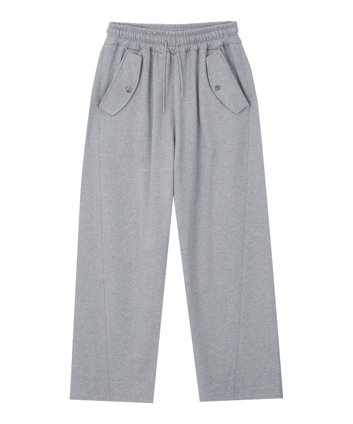 미드선(MIDSUN) Snap Curved Sweat Pants-Grey