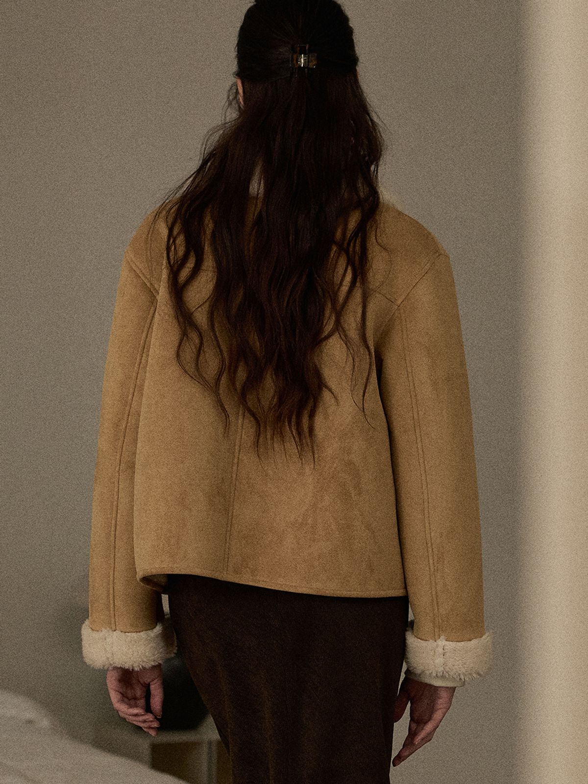 비뮤즈맨션(BEMUSE MANSION) Gold button mustang jacket - Beige