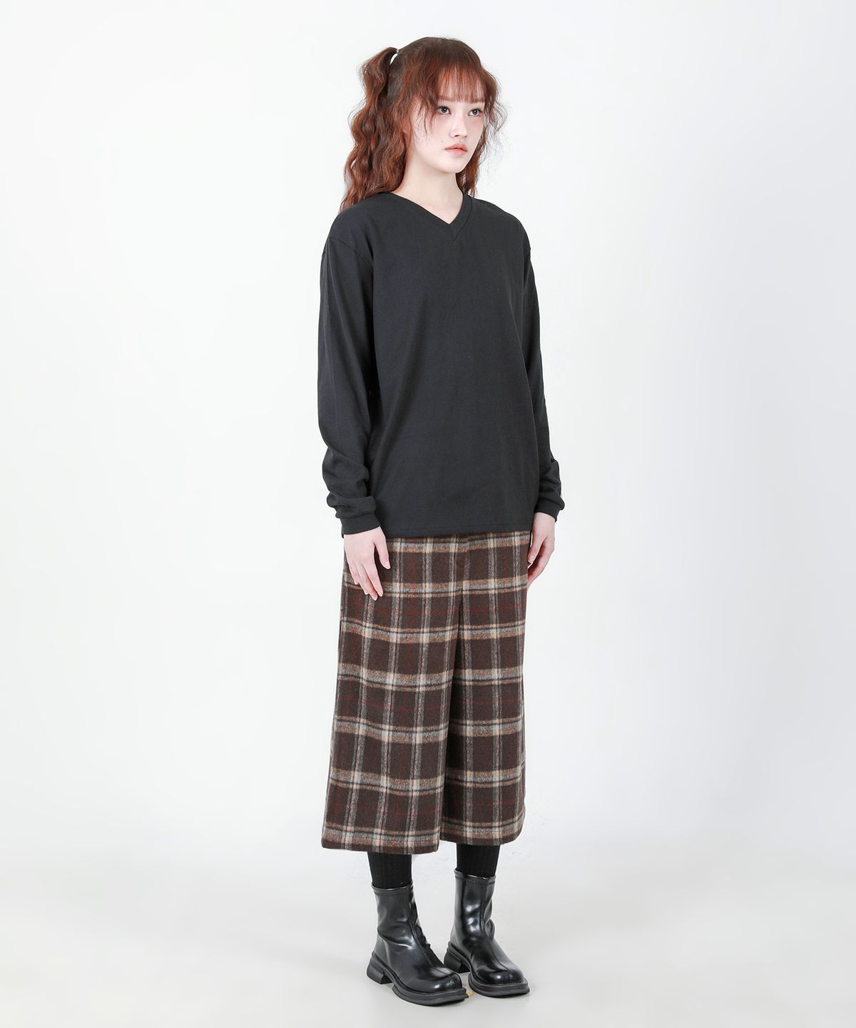 카타르시스(KATHARSIS) 벨트 버뮤다 팬츠 브라운체크 ONE SIZE