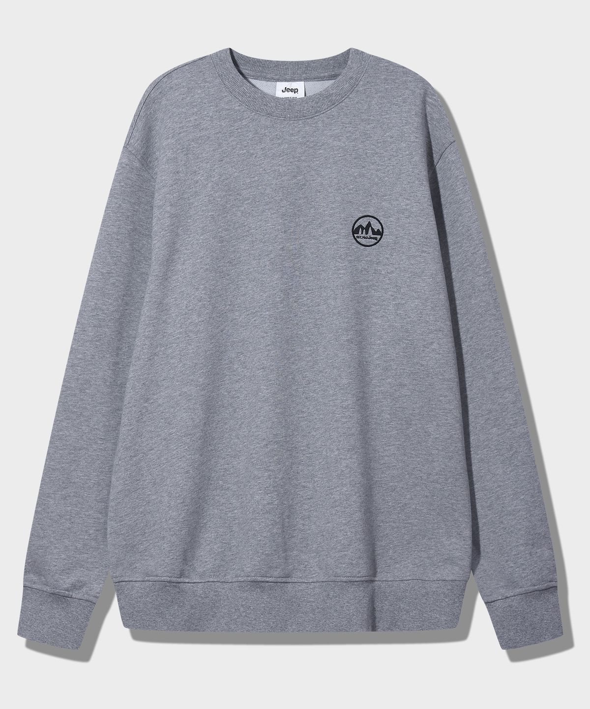 지프(JEEP) 캠핑 원형 심볼 오버핏 맨투맨 (JQ5TSU812MG)